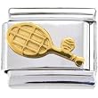Gold Tennis Racket And Ball Italian Charm
