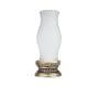14" Battery Operated Lighted LED Hurricane Lamp With Vintage Gold Base