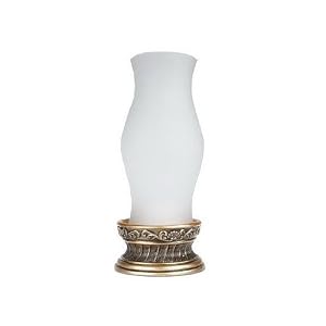 14 Battery Operated Lighted LED Hurricane Lamp With Vintage Gold Base by Bethlehem Lighting