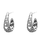 Sterling Silver Filigree Hoop Post Earring