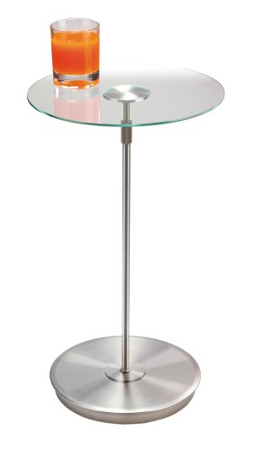 Umbra Tele Table with Telescoping Tempered Glass Top - Nickel