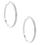 G by GUESS Large Silver Rhinestone Hoop Earrings, SILVER