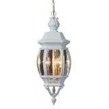 Beveled Glass 3 Light Hanging Lantern - White