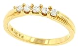 5 Stone Round prong Set Diamond Wedding Band .20cttw