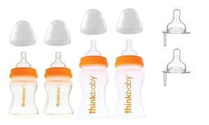 Thinkbaby BPA Free Starter Set, Orange/Natural, 0-12 Months