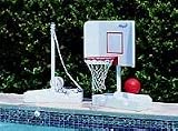 Pool Shot - WISS-127 - Water Volleyball and Basketball Combo Swimming Pool Games Set - White PVC - Adjustable