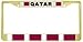 Qatar Qatari Flag Gold Tone Metal License Plate Frame Holder