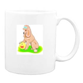 Mug with apple, poodle, dog, blanket by Shopzeus