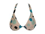 Island Soul Blue Dot Padded Halter Bikini Top W/underwire (Medium)