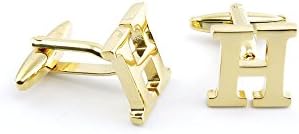 1 Pair Cufflinks Cuff Links Men's Fashion Jewelry Wedding Party 04944 Golden Letter H