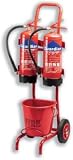Guardian Fire Extinguisher Trolley Double with Bucket Steel Frame and Rubber Wheels Ref FCT2B