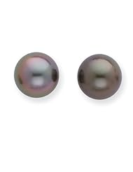 14k Yellow Gold 8 9mm Salt Water Cultured Tahitian Pearl Earrings