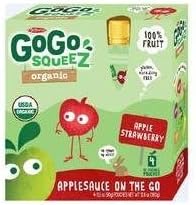 GoGo Squeez Organic AppleStrawberry Applesauce on the Go, 3.2-Ounce Pouches (Pack of 48) BRAND NEW ORGANIC !!!!!!!!!