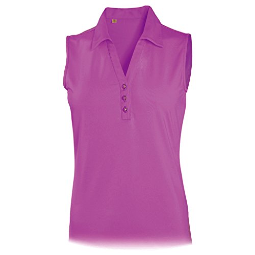 Monterey Club Ladies Dry Swing Stripe Texture Solid Sleeveless Shirt #2435