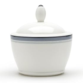 Noritake Java Graphite Swirl Sugar Bowl with Cover, 9-ounces