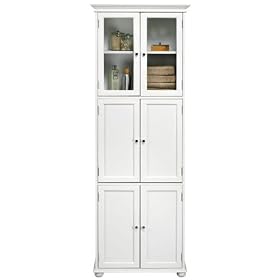 Hampton Bay 6 - door Tall Storage Cabinet, SIX-DOOR, WHITE