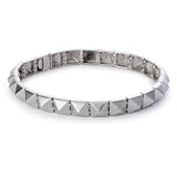 nOir Silver-Tone Delicate Pyramid Bracelet
