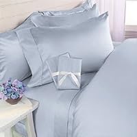 Solid Blue 550 Thread Count Queen size Sheet Set 100 % Egyptian Cotton 4pc Bed Sheet set (Deep Pocket) By sheetsnthings