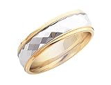 Ladies 7mm Wedding Band in 14K Yellow and White Gold