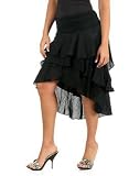 Women's Asymmetrical Tiered Woven Skirt