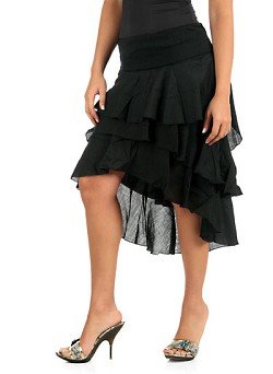 Women's Asymmetrical Tiered Woven Skirt