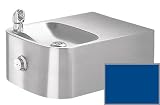 Garden Water Features & Outdoor Fountains item: Haws 1109.14-BLUE Blue Single Bubbler, Wall Mounted, Barrier-Free, 14 gauge stainless steel Drinking Fountain with Satin Finish and 100% Lead-Free Waterways. 1109.14