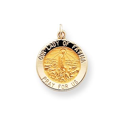 14k Our Lady of Fatima Medal Pendant