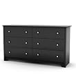 South Shore Vito Collection 6-Drawer Double Dresser, Black