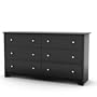 South Shore Vito Collection 6-Drawer Double Dresser, Black