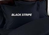 MARRIKAS 300TC Egyptian Cotton PillowCase Pair (2) STANDARD BLACK STRIPE