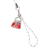 Hand Crafted Cellular Phone Charm - Fashion Purse - Red