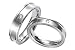 Momento[1d] Milgrained Dual Finish Comfort Fit Titanium Ring with Centered Diamond (Size 4.0 - 8.0)