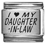 Clearly Charming I Heart my Daughter-in-law Laser Etched Italian Charm