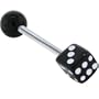 Single BLACK DICE Barbell Tongue Ring