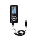 Coiled Power Hot Sync and Charge USB Data Cable w/ Tip Exchange for the Sandisk Sansa c100 - Gomadic Brand