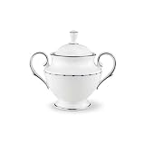 Lenox Grand Central Bone China Platinum Banded Sugar Bowl