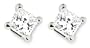 Platinum Princess Cut Diamond Solitaire Earrings (1/4ctw, G-H, VS2)