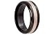 Black Titanium Ring with IP Rose Gold Crystal Hammered Center