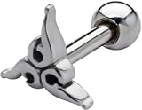 Celtic Design Tongue Ring Barbell 14G Surgical Steel
