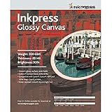 Inkpress Artist's Waterproof Stretchable Canvas, Bright White Glossy Inkjet Cloth, 20mil., 350gsm., 17" x 22", 10 Sheets.