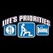 Life's Priorities Sex Head T-shirt, Large, Red
