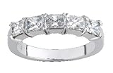 5 Stone prong Set Radiant Cut Diamond Band 1.23cttw