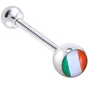 IRELAND FLAG Logo Barbell Tongue Ring