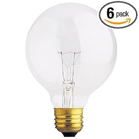 Feit Electric 40G25 MP-130 40-Watt G25 Bath and Vanity Globe, Clear, 6 Pack by Feit Electric