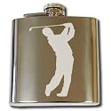 Personalised Engraved 6oz Hip Flask with Captive Top GOLF Design 2, Birthday, Anniversary, Wedding