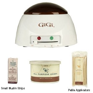 Gigi Honee Combo #1 Economy Warmer With All Purpose Honee - Small Strips & Wood Applicators