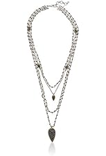 Lucky Brand Two Tone Multi-Layer Pave Necklace