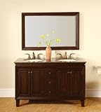 Antique Bathroom Vanity Double Sink LUX-H-233 : W55 x D22 x H36