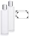 Clear Natural Refillable Plastic Squeeze Bottle with Disc Cap - 8 oz (2 Pack) + Labels