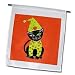 black cat cat in costume Halloween cat orange Halloween whimsical cat whimsical illustration - 12 X 